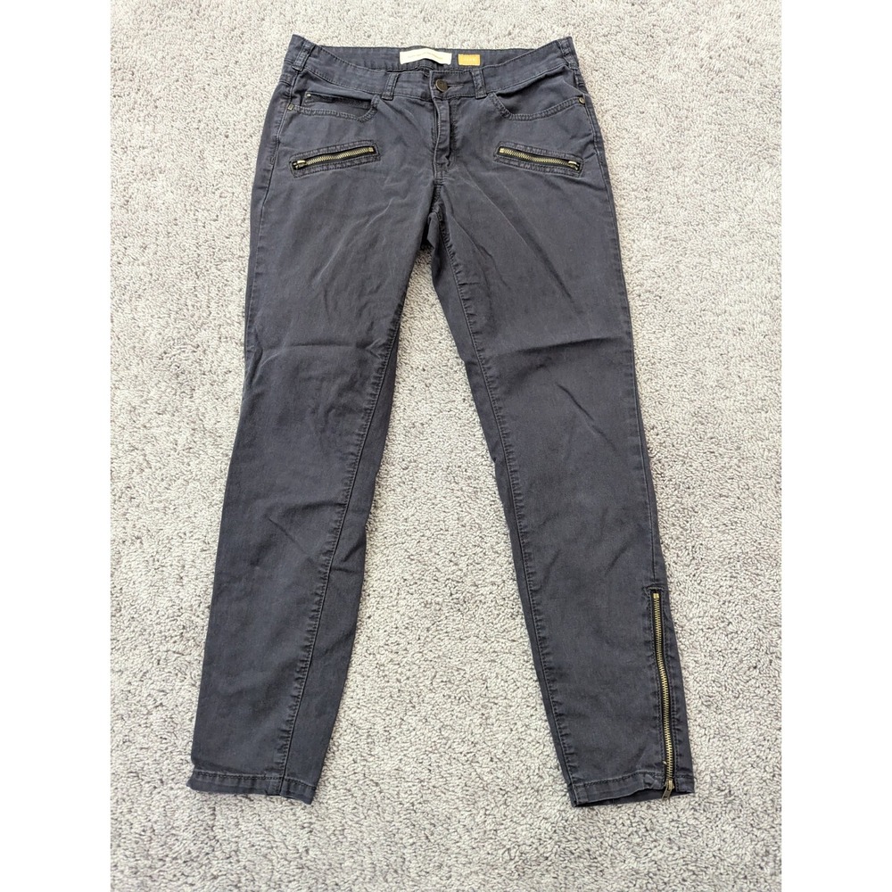 Pilcro and The Letterpress Pants Womens 28 Straight Ankle Zip Denim Gray